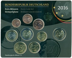 Набор из 9 евромонет 2016 года J Германия — Фото №1