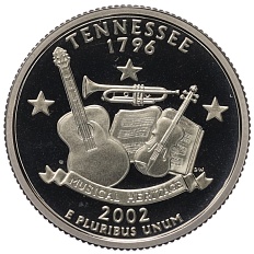 1/4 доллара (25 центов) 2002 года S США «Штаты и территории — Теннесси» — Фото №1