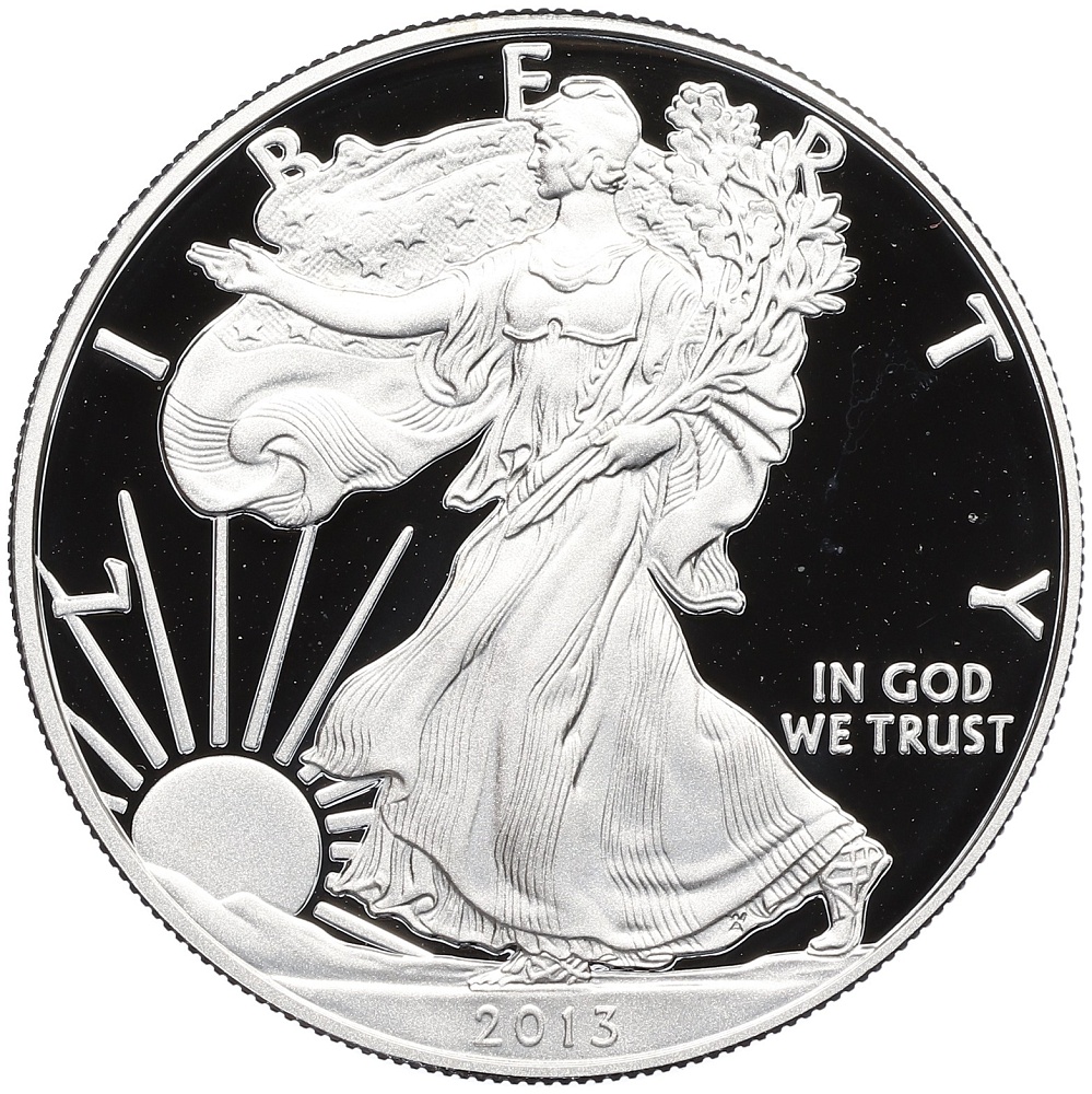 1 доллар 2013 года W США «Шагающая Свобода» (Proof) — Фото №1