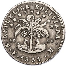 8 суэльдо 1851 года Боливия — Фото №1
