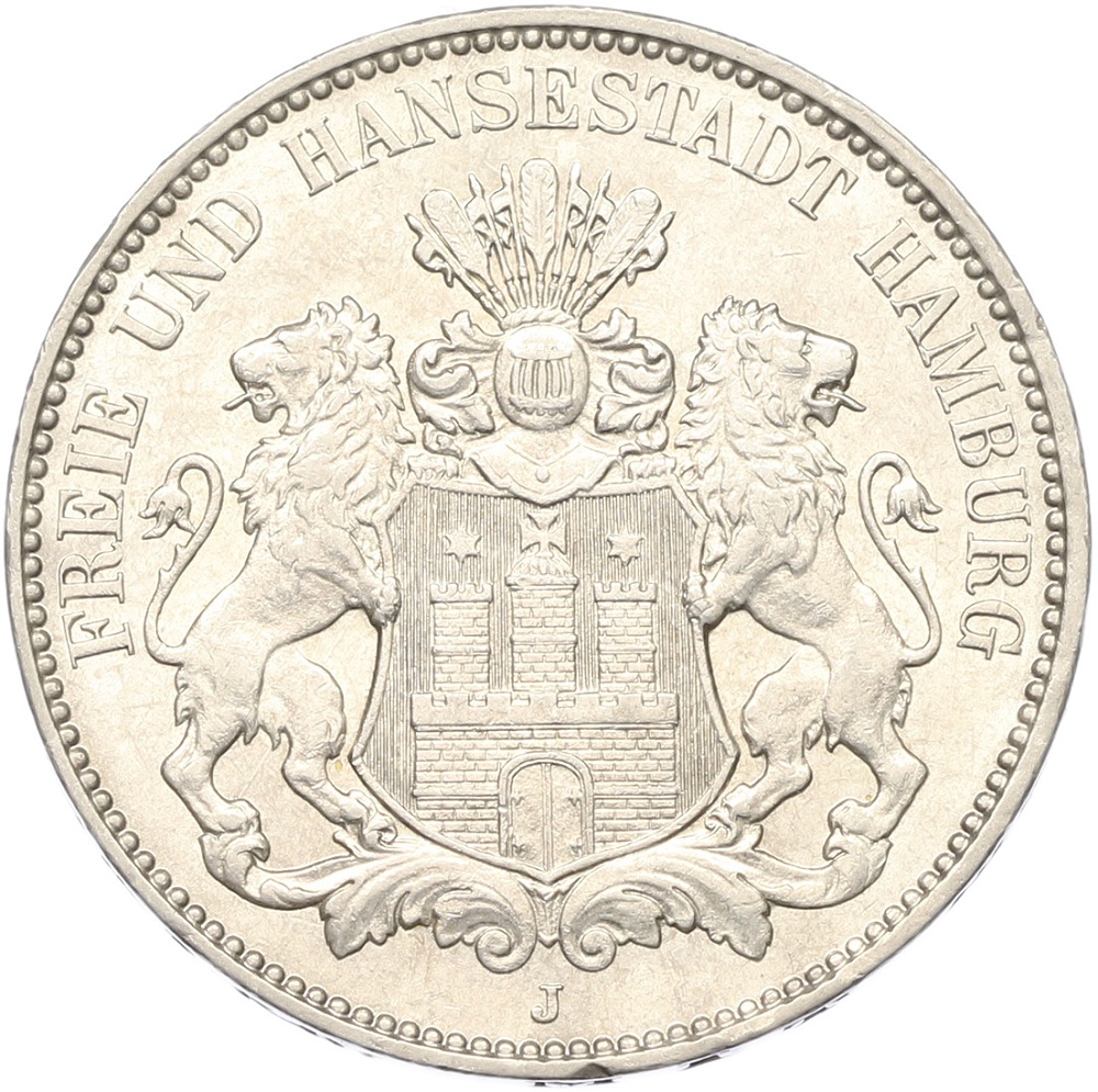 3 марки 1914 года Германия (Гамбург) — Фото №1
