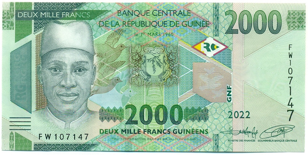 2000 франков 2022 года Гвинея — Фото №1