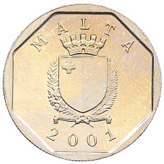 5 центов 2001 года Мальта — Фото №2