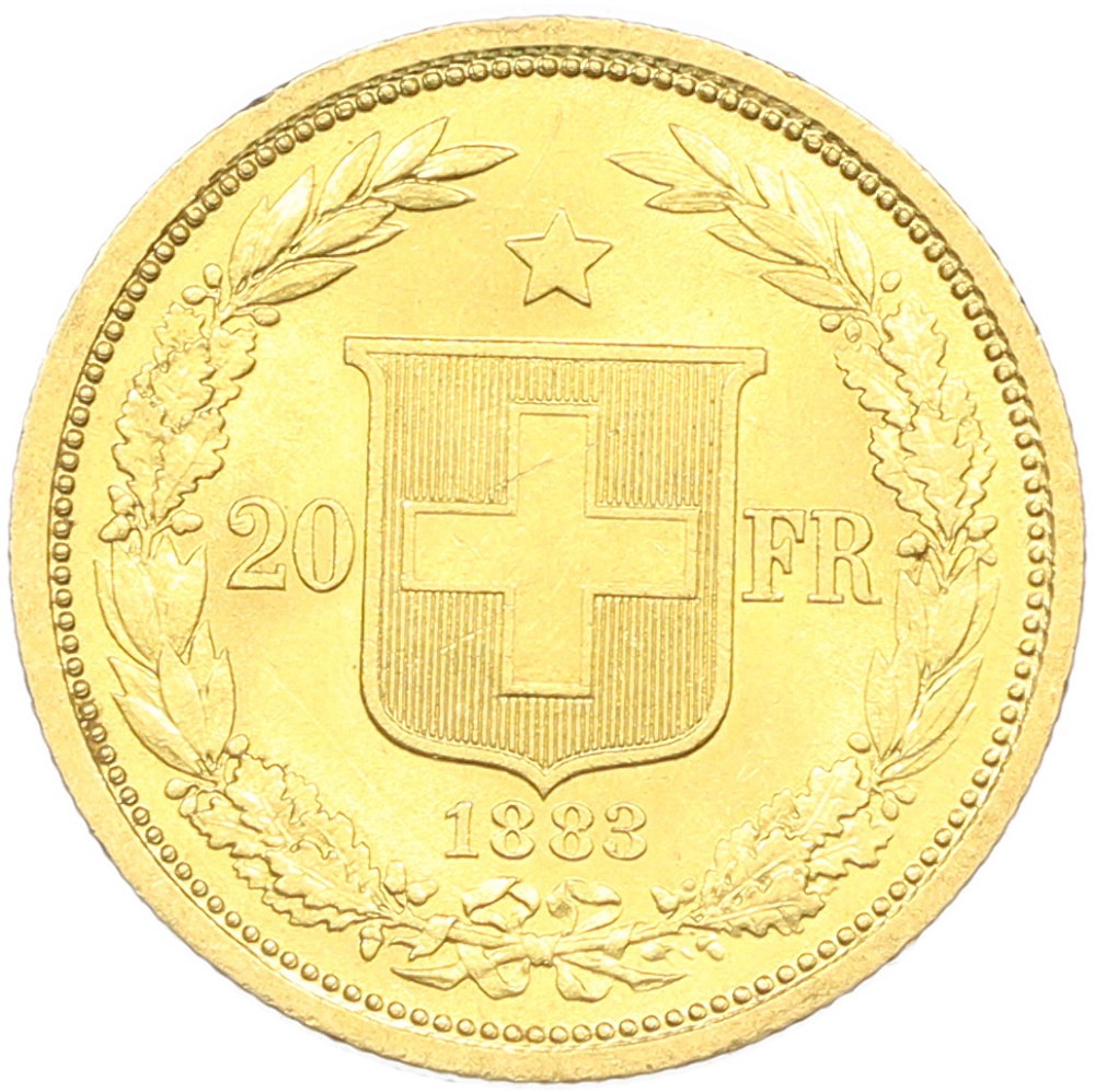 20 франков 1883 года Швейцария — Фото №1