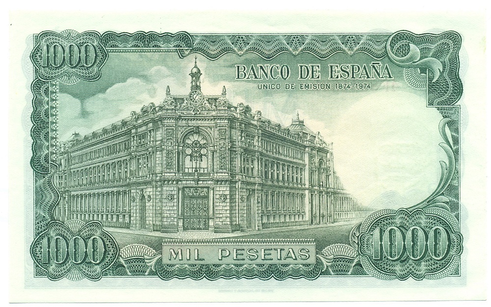 1000 песет 1971 года Испания — Фото №2