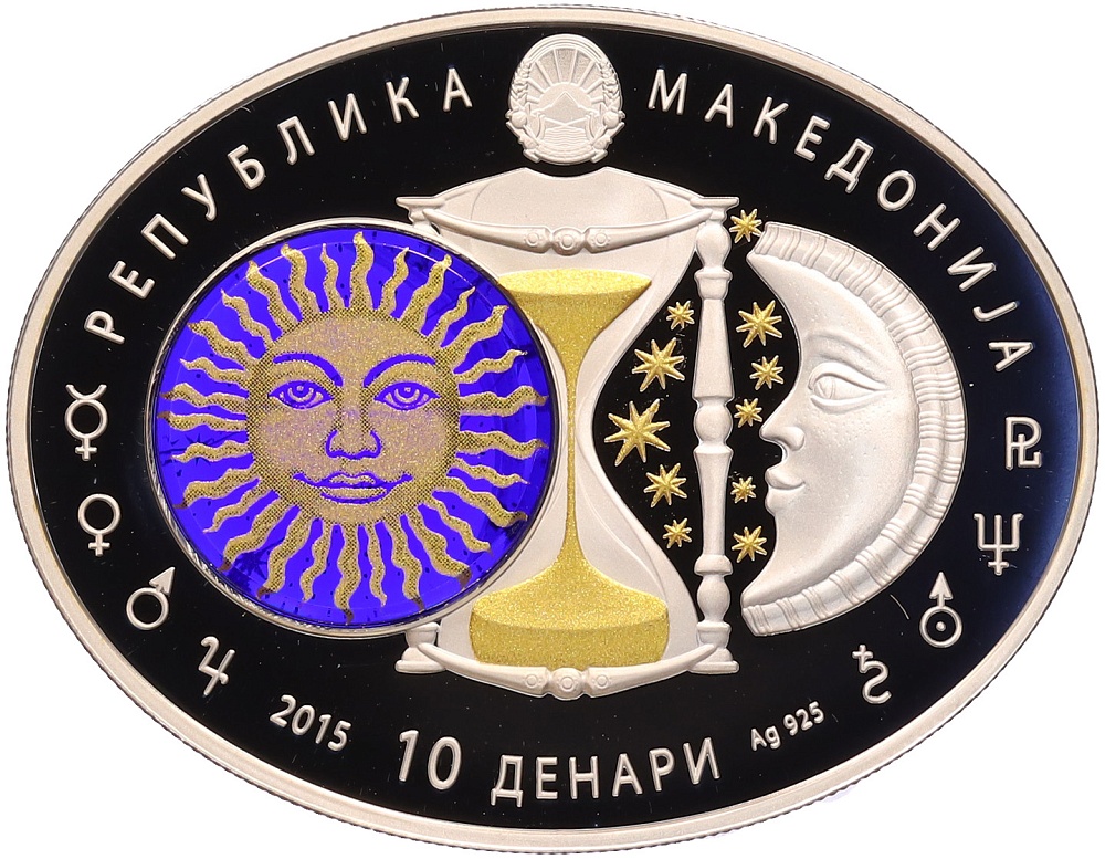 10 денаров 2015 года Македония «Знаки зодиака — Близнецы» — Фото №2