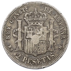 2 песеты 1883 года Испания — Фото №2
