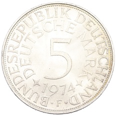 5 марок 1974 года F Западная Германия (ФРГ) — Фото №1