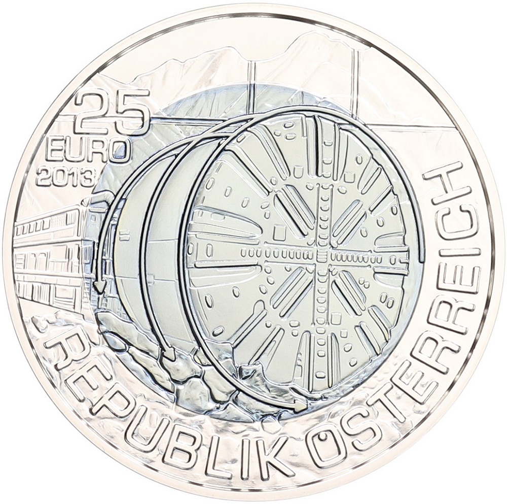 25 евро 2013 года Австрия «Строительство тоннеля» — Фото №2