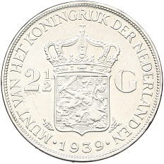 2 1/2 гульдена 1939 года Нидерланды — Фото №1