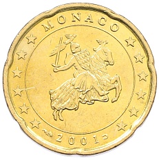 20 евроцентов 2001 года Монако — Фото №1
