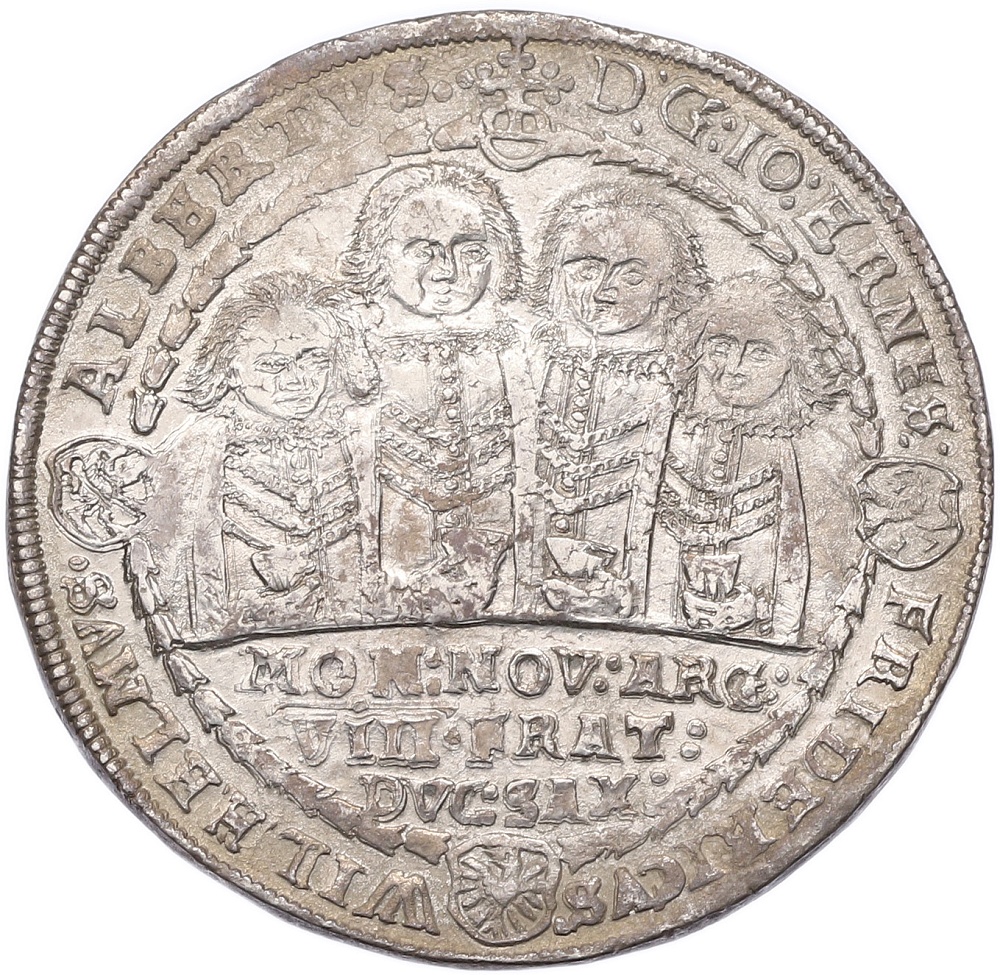 1 талер 1607 года Саксония «Талер восьми братьев» — Фото №2