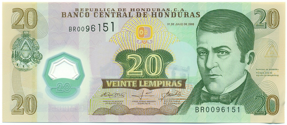 20 лемпир 2008 года Гондурас — Фото №1
