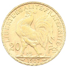 20 франков 1907 года Франция — Фото №1