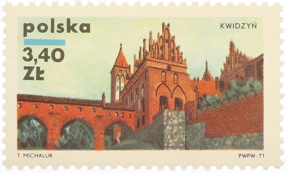 Почтовая марка 3.40 злотых 1971 года Польша «Польские замки» — Фото №1