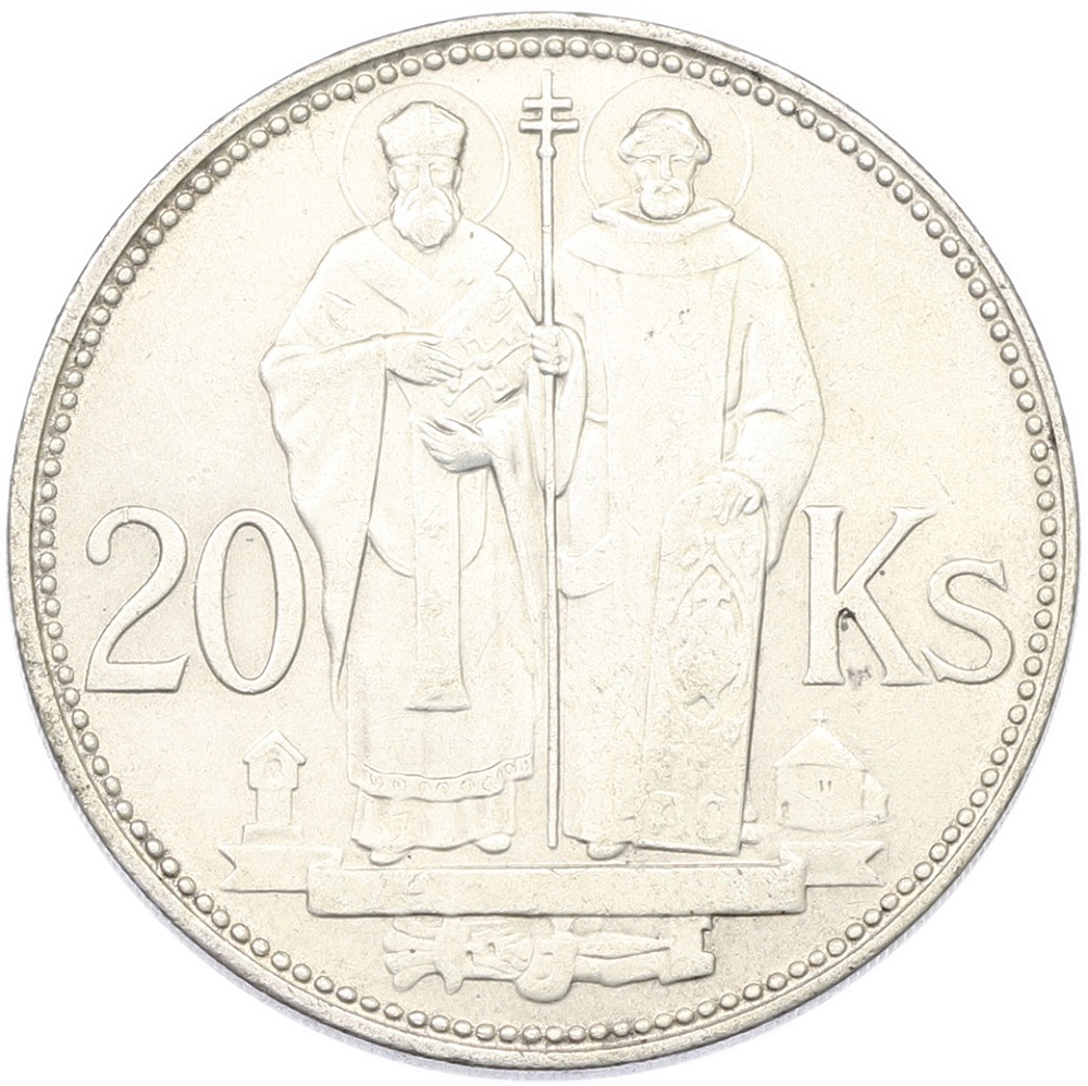 20 крон 1941 года Словакия «Святые Кирилл и Мефодий» — Фото №1