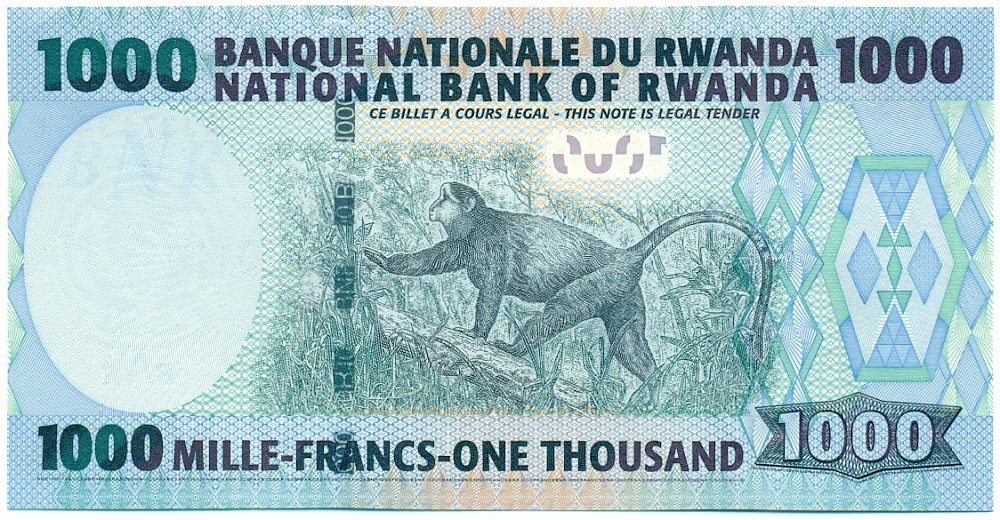 1000 франков 2008 года Руанда — Фото №2