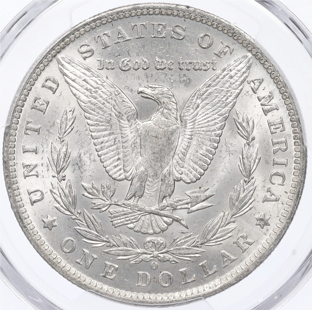 1 доллар 1884 года О США «Доллар Моргана» в слабе PCGS (MS63) — Фото №2