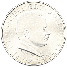 2 шиллинга 1934 года Австрия «Смерть Энгельберта Дольфуса» — Фото №1