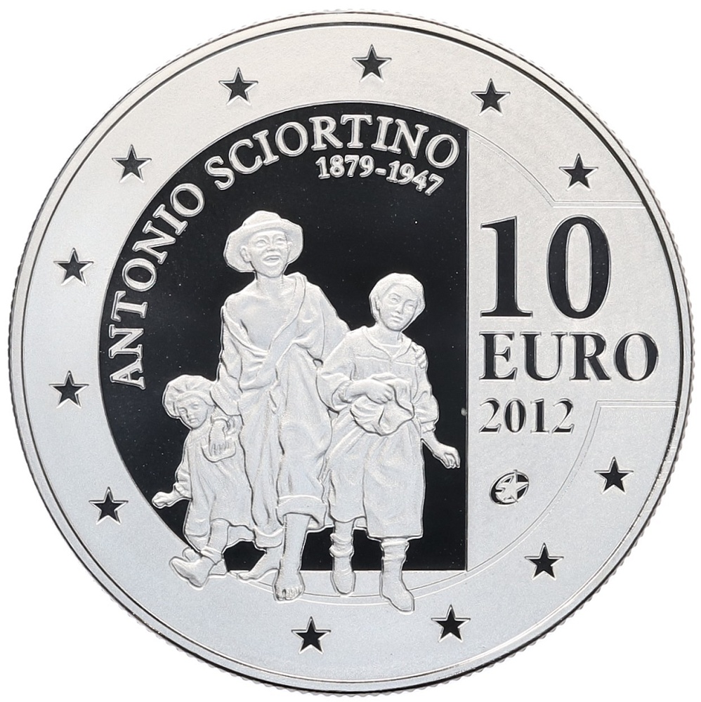 10 евро 2012 года Мальта «65 лет со дня смерти Антонио Шортино» — Фото №1