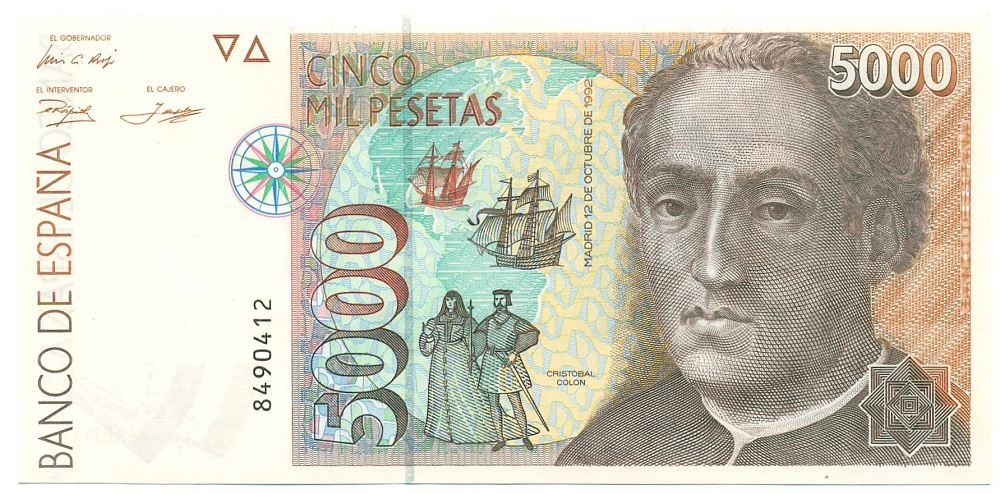5000 песет 1992 года Испания — Фото №1