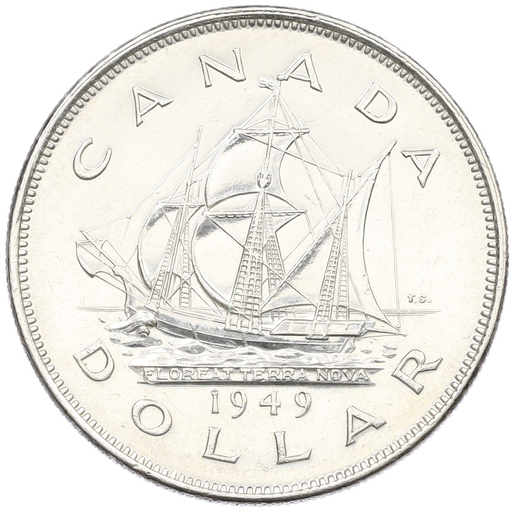 1 доллар 1949 года Канада «Вхождение Ньюфаундленда в состав Канады» — Фото №1