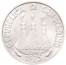 5 лир 1975 года Сан-Марино «Любовь у животных» — Фото №2