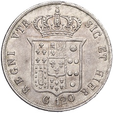120 грано 1854 года Королевство обеих Сицилий — Фото №2