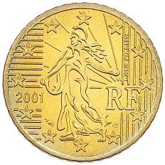 50 евроцентов 2001 года Франция — Фото №1