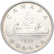 1 доллар 1936 года Канада — Фото №1