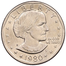 1 доллар 1980 года S США «Сьюзен Энтони» — Фото №1