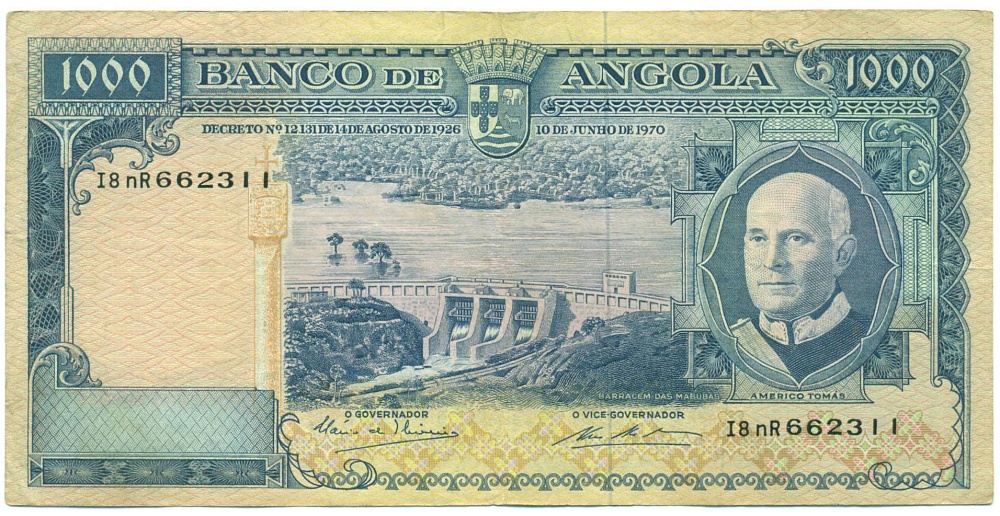 1000 эскудо 1970 года Ангола — Фото №1