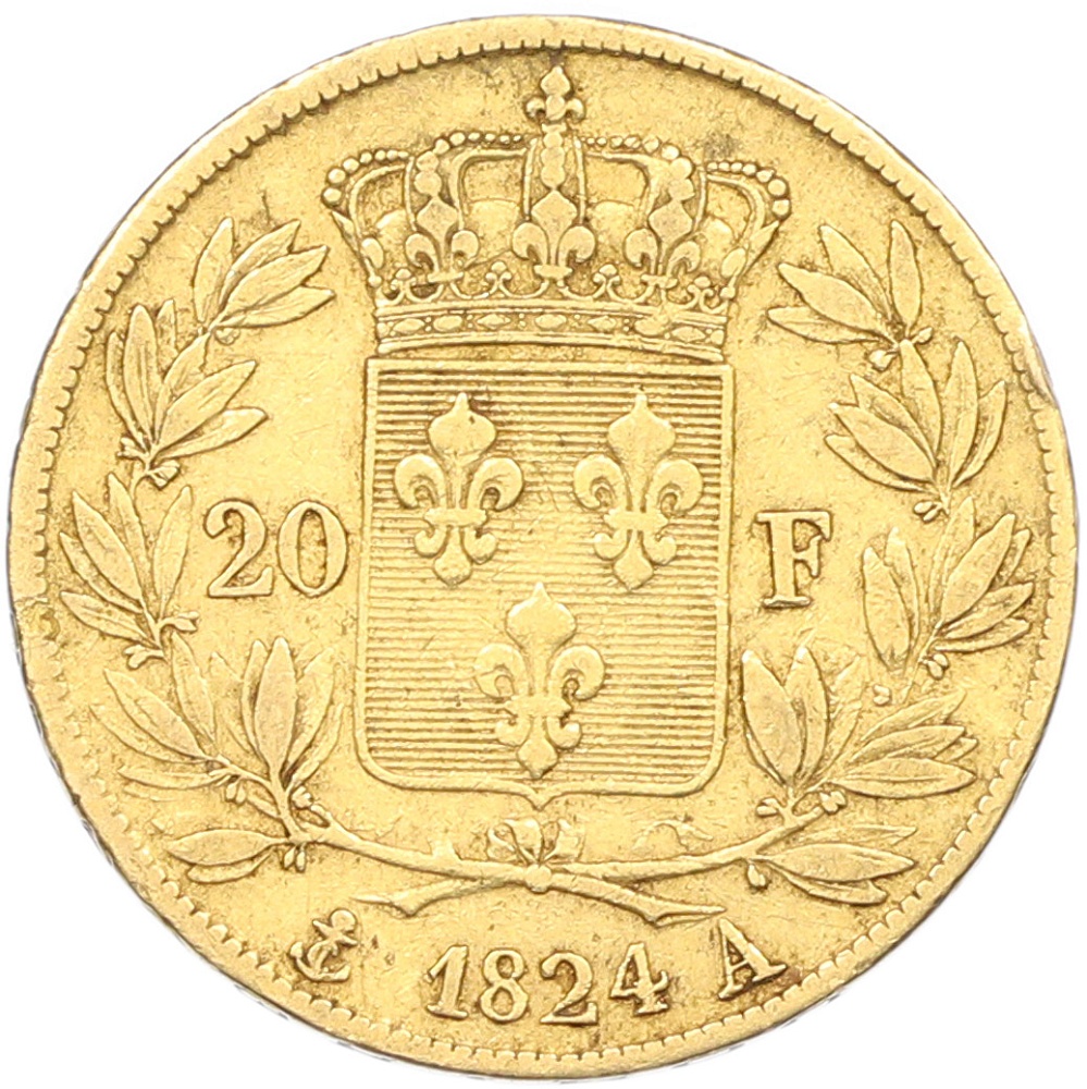 20 франков 1824 года A Франция — Фото №1