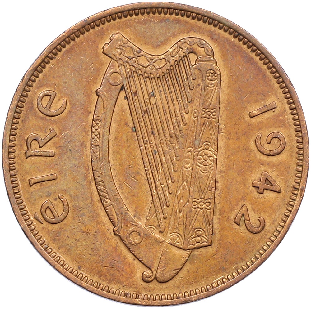 1 пенни 1942 года Ирландия — Фото №2