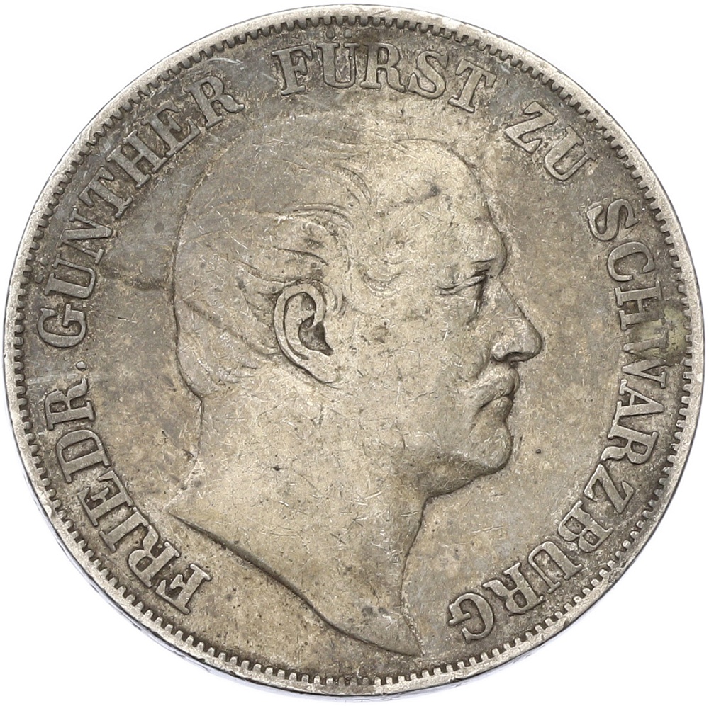 1 союзный талер 1866 года Шварцбург-Рудольштадт — Фото №1