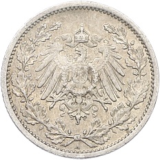 1/2 марки 1911 года A Германия — Фото №2