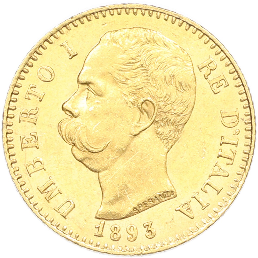 20 лир 1893 года Италия — Фото №1