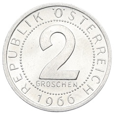 2 гроша 1966 года Австрия — Фото №1
