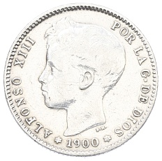 1 песета 1900 года Испания — Фото №1
