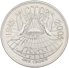1 крона 2005 года Тристан-да-Кунья «60 лет Победе (остров Гоф) — Голуби» — Фото №1