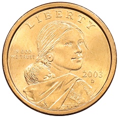 1 доллар 2003 года D США Сакагавея «Парящий орел» — Фото №1