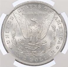 1 доллар 1881 года S США «Доллар Моргана» в слабе NGC (MS63) — Фото №2