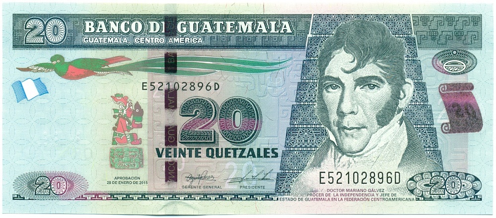 20 кетцалей 2015 года Гватемала — Фото №1