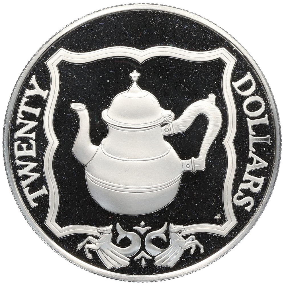 20 долларов 1985 года Британские Виргинские острова «Сокровища затонувших кораблей — Заварочный чайник» — Фото №1