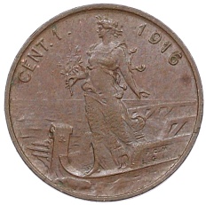 1 чентезимо 1916 года Италия — Фото №1