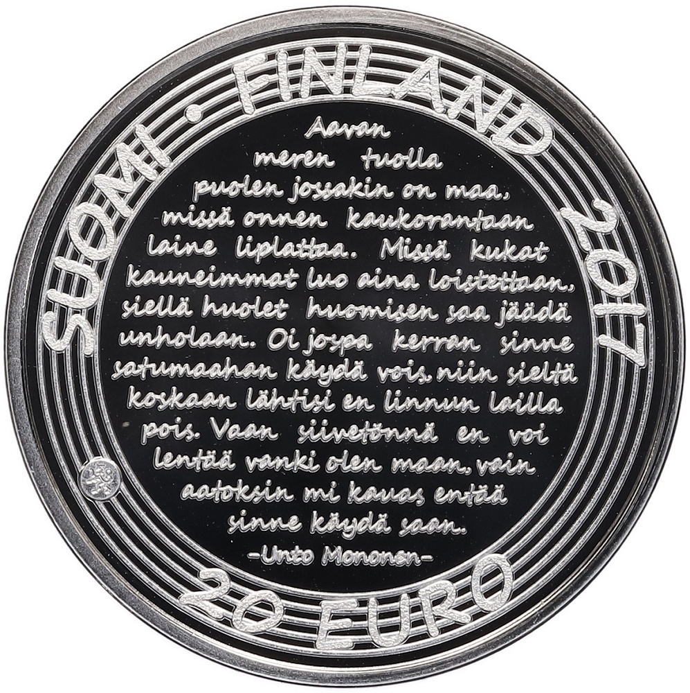 20 евро 2017 года Финляндия «Танго» — Фото №2