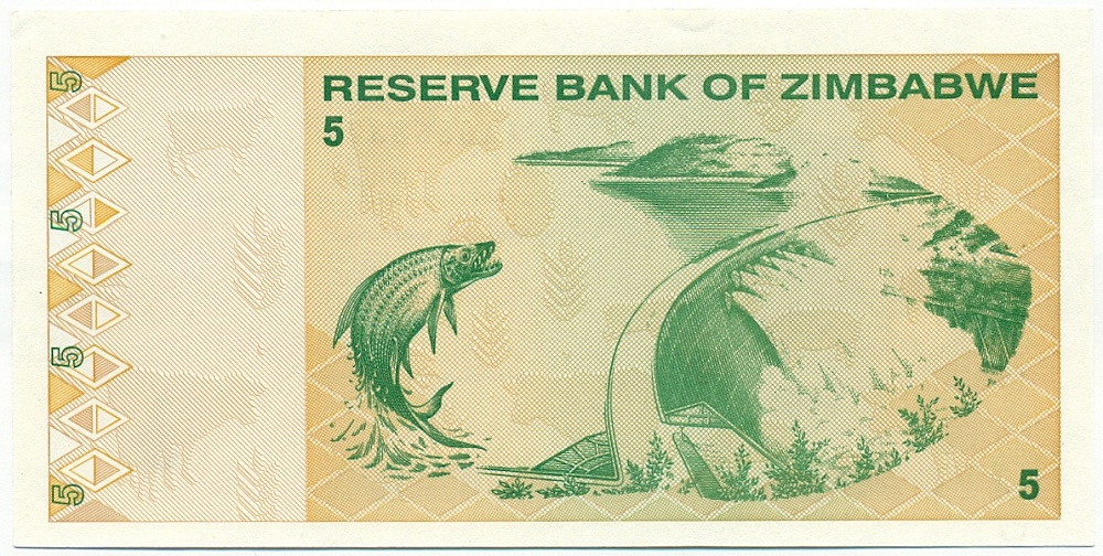 5 долларов 2009 года Зимбабве — Фото №2