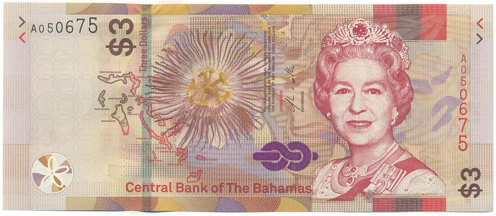 3 доллара 2019 года Багамские острова — Фото №1