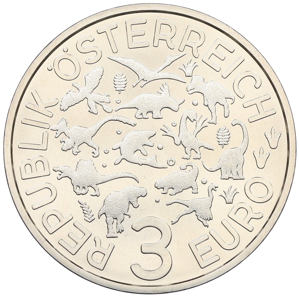 3 евро 2022 года Австрия «Супер динозавры — Орнитомим» — Фото №2