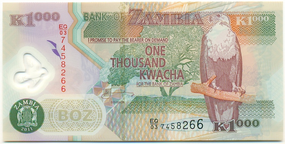1000 квача 2011 года Замбия — Фото №1